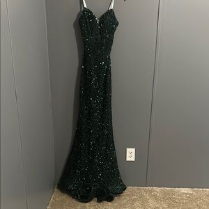 Green Sequin Prom Dress